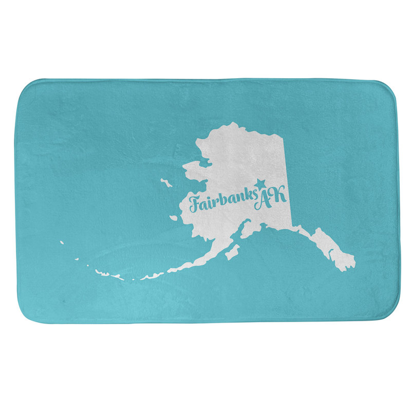 Tapis de salle de bain fairbanks alaska, l 21 po x L 34 po, Bleu sarcelle, Fairbanks AK