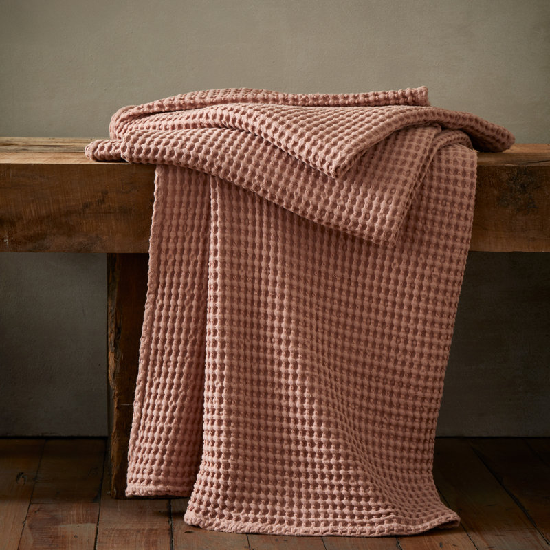 Jaipur Chunky Waffle Waffle Throw Blanket, Pink