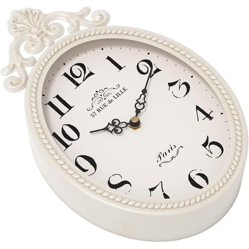 Metal Wall Clock, White