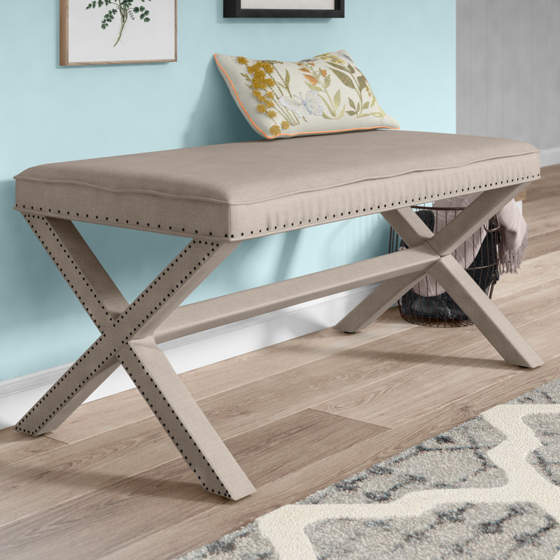 Lawrey Linen Upholstered Bench, Taupe