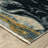 Elizzabeth Contemporary Abstract Waves Navy Blue/ Teal Area Rug-1239580205
