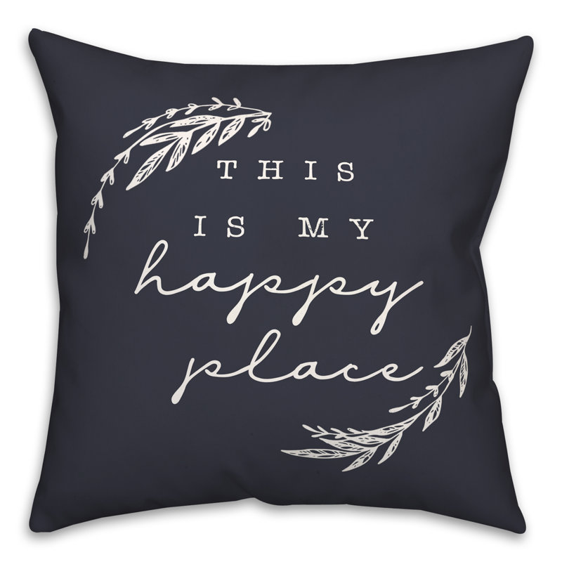 Outdoor Reversible Throw Pillow, H 18 po x l 18 po, Bleu marine