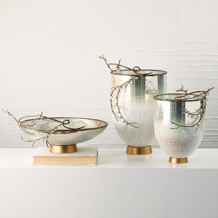Global Views Hemp Etched Gold Metal Table Vase - Wayfair Canada