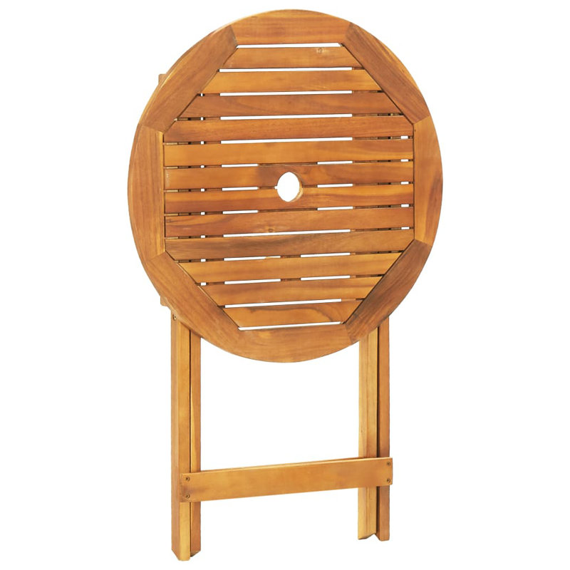 Zaid 2 - Person Solid Wood Patio Dining Set Circular Table, Beige