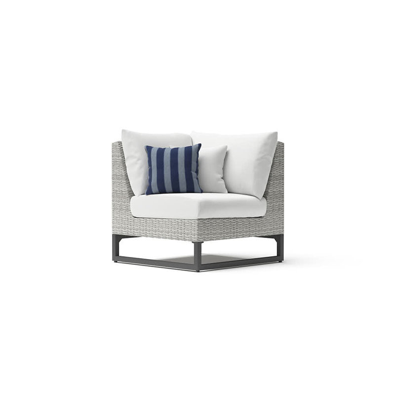 6 Piece Outdoor Sectioanl Seating Group, Cast Coral Sunbrella® Plainweave, Gray