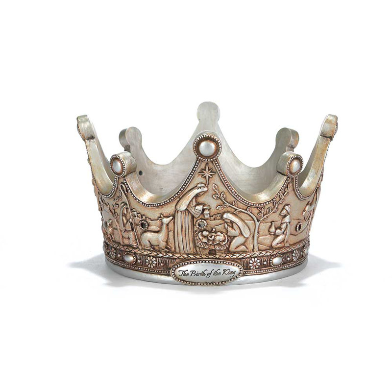 4.88" Resin Crown Tabletop Candleholder