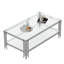 Tempered glass coffee table with double layers and mirror-finished stainless steel frame, durable and elegant