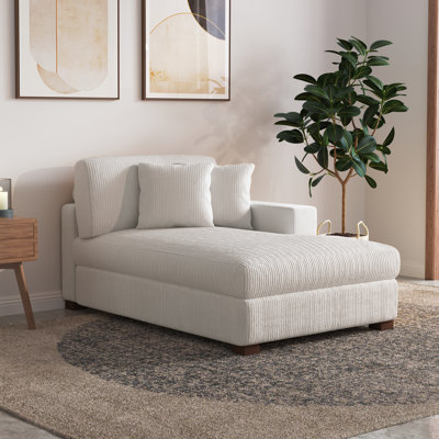 Chaise longue surdimensionnée rembourrée Milbrey avec accoudoirs et coussins décoratifs