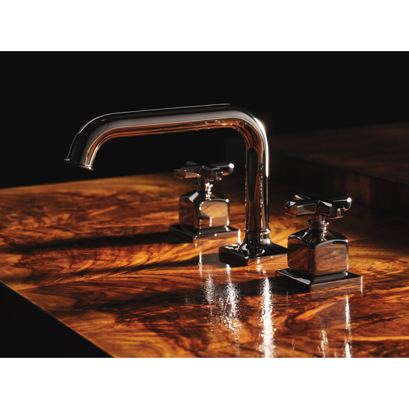 Apothecary Widespread Faucet, Polished Chrome, Cross