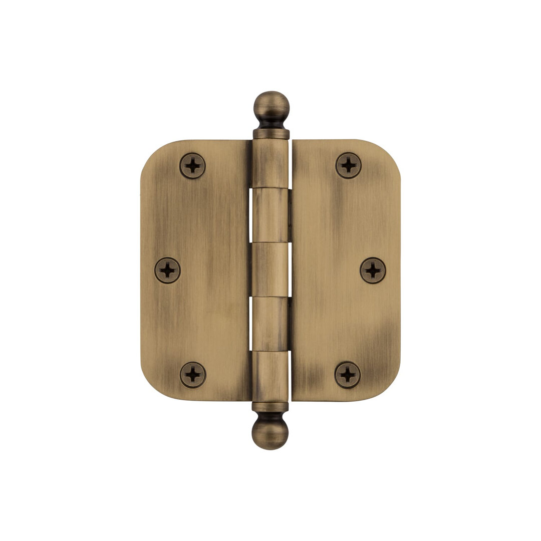 Nostalgic Warehouse 3.5" x 3.5" Ball Tip Residential Hinge with 5/8" Radius Corners Nostalgic Warehouse 