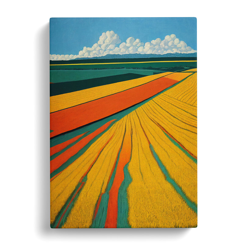 CAN-V0523-2871X Wheat Field Stripes Vol.2 1 Piece Wrapped Canvas Wall Art, 50cm H x 35cm W