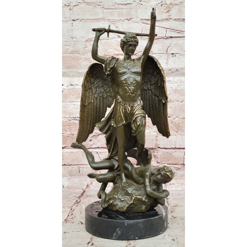 Sculpture en bronze «Saint Michael Slaying the Dragon» par Carpeaux