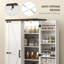 Armoire de cuisine 47 po avec lumière DEL à détection, armoire de rangement de ferme avec portes, 2 tablettes réglables et 12 tablettes de porte, armoire autoportante, blanc
