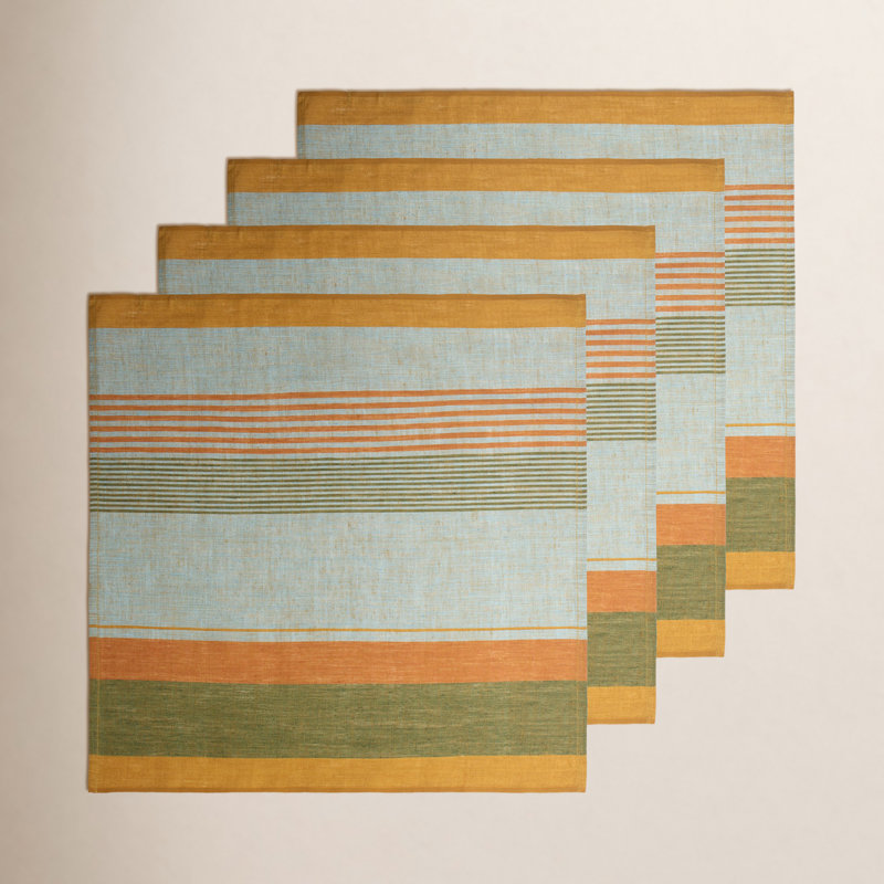 Darnell Linen Striped Square Napkin