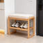 Banc à chaussures en bois massif, organisateur de rangement avec coussin éponge doux pour le vestibule-1812146505