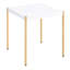 Table de bout blanche et dorée à usage domestique, table pratique ravissante et carrée, d'une profondeur de 24,5 po, ajoutant de la beauté, pieds en métal