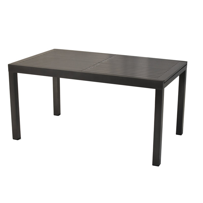 Byrden Rectangular Metal Extendable Outdoor Dining Table , 150cm cm W 90cm cm D, Grey