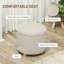 HOMCOM 45cm Round Storage Ottoman with Removable Lid Wood Legs Cream White