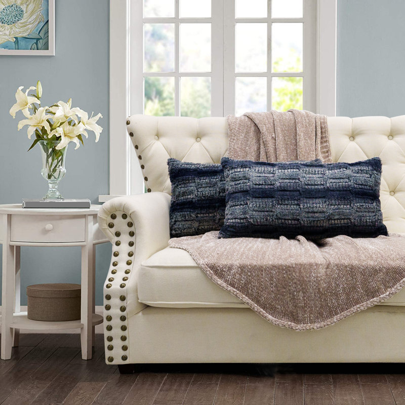 Housses de coussin en fausse fourrure, 14 po x 26 po, Algérie