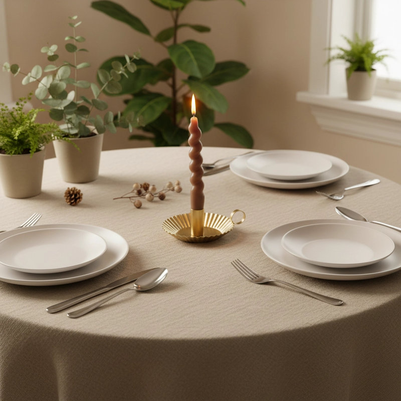 1-bougeoir en métal doré avec poignée, plateau à rayures verticales en forme de petit gâteau, chandelier décoratif pour décoration de table