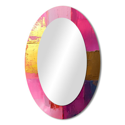 Blakc And Pink Meet In Dream IV - Pink Oval Wall Mirror Decor