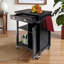 Arryn Multi Storage Kitchen Cart With Casters in Black Finish, 31.12" H X 25.32" W X 19.12" D