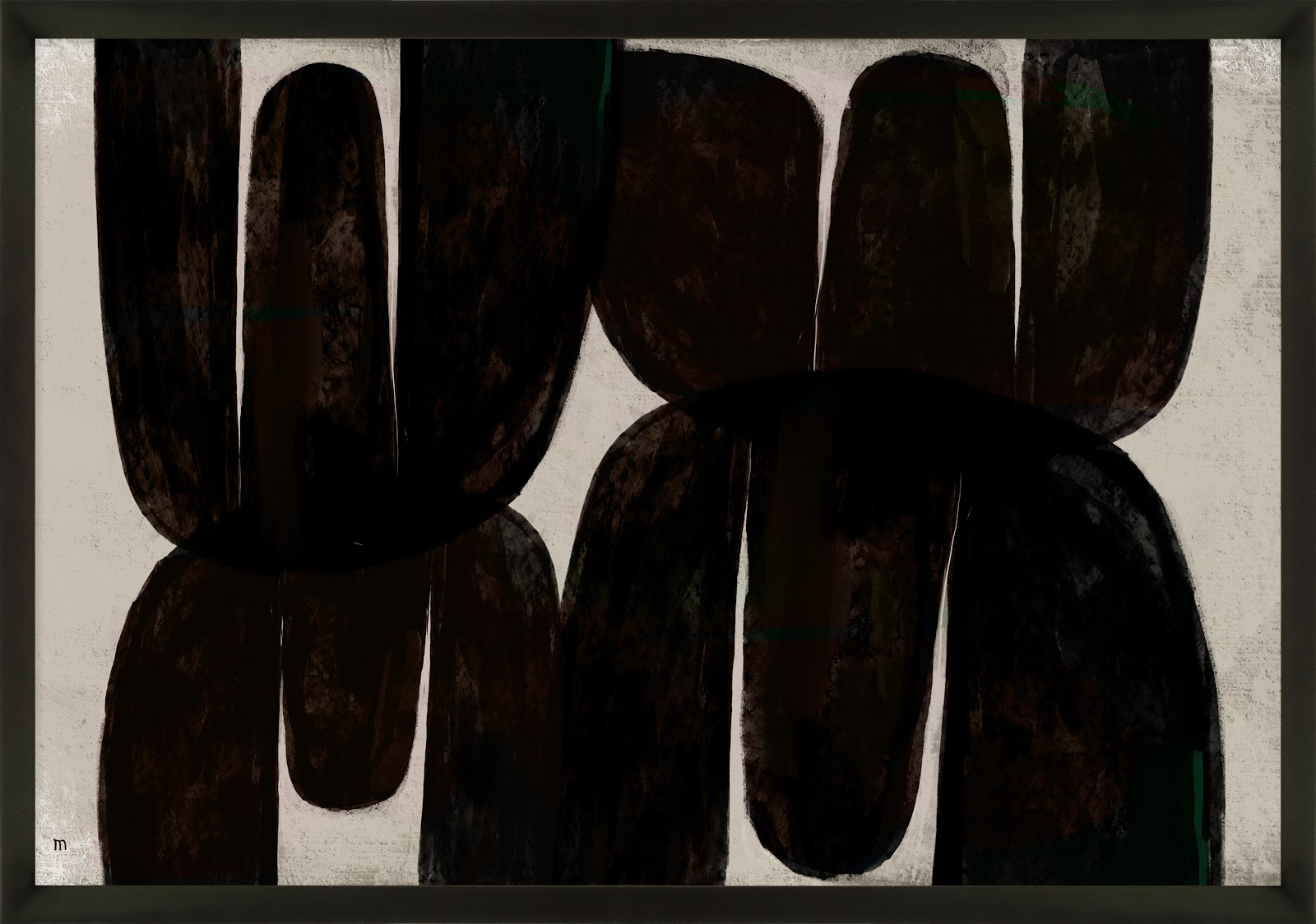 Stretched Painting, Black, 35" H x 50" W x 1.25" D
