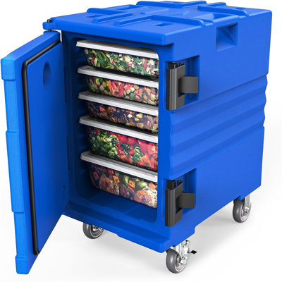 Porte-casseroles 82 litres avec roulettes verrouillables bleu