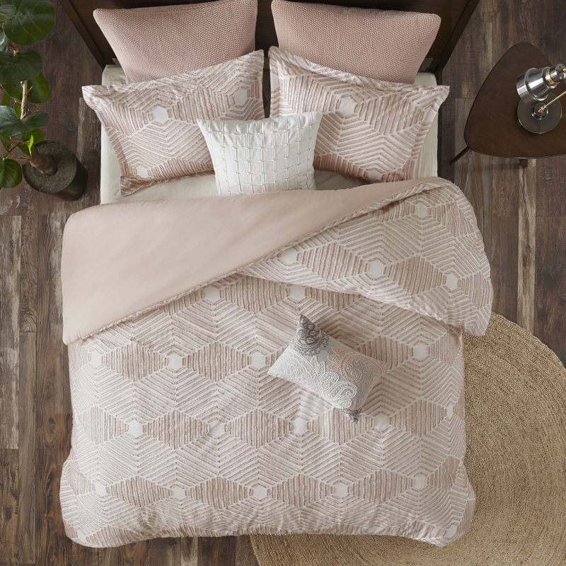 Édredon en coton Blush, Édredon double / grand et 2 taies décoratives