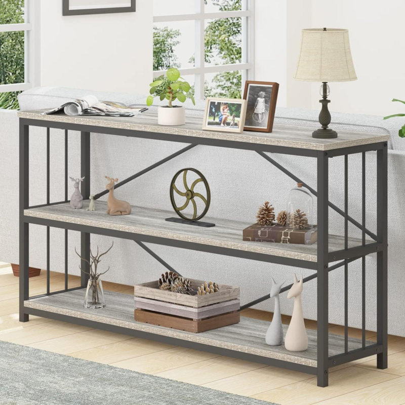 Saip Console Table, Light Gray Oak, 29.1" H x 55.1" W x 13.4" D