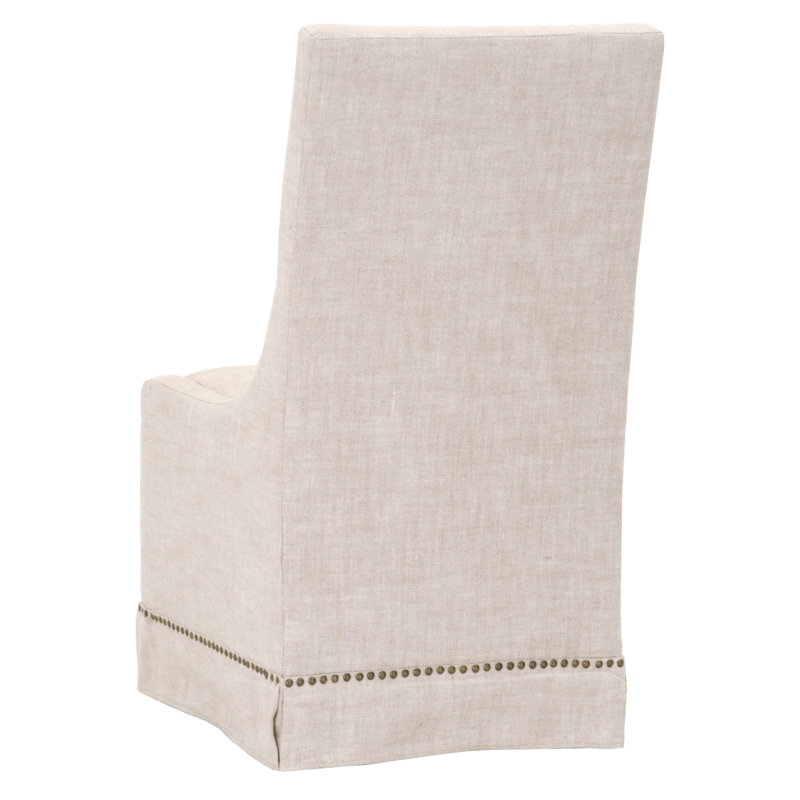 Chaise rembourré en lin Parsons, Bisque