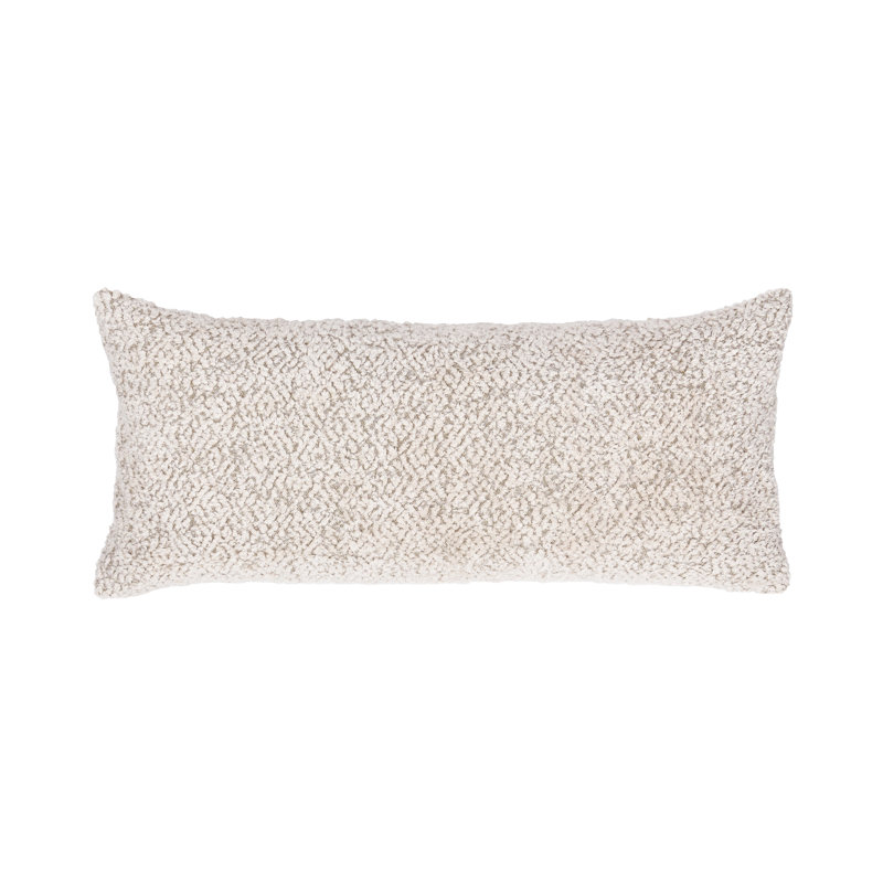 Maris 22" Cotton Linen Blend Throw Pillow, Ivory, Cotton, Rectangle 16" H x 36" W