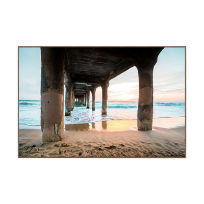 Pier Pressure Coastal Pier Beach Framed Print