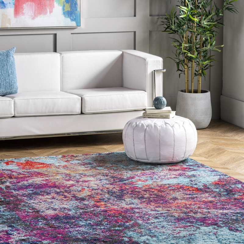 Taina Abstract Pink Area Rug, Runner 2'6" x 14'