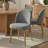 Modern 7-Piece 60-Inch Round Oak Veneer Dining Set With 6 Linen Chairs-231297748