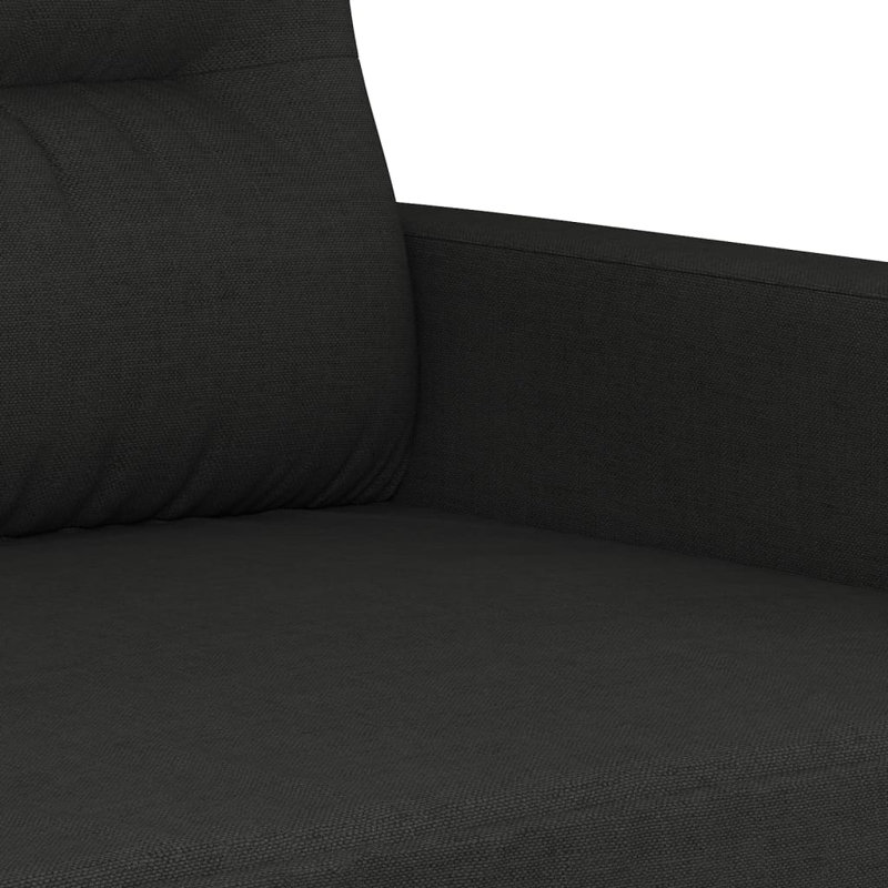  Ensemble de canapé en tissu noir (100% polyester), métal, textilène, contreplaqué
