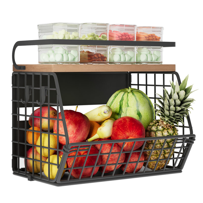 Magnetic Shelf For Fridge With Wood Lid