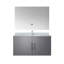 Meuble-lavabo gris foncé de 91 cm (36 po) avec comptoir et robinet en quartz blanc, miroir à DEL – Surface teintée durable et résistante aux taches