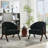 Mid Century Modern Accent Chair, Linen Fabric Upholstered Living Room Chair with Wood Frame, Comfy Reading Side Chair Easy Assembly-775011099