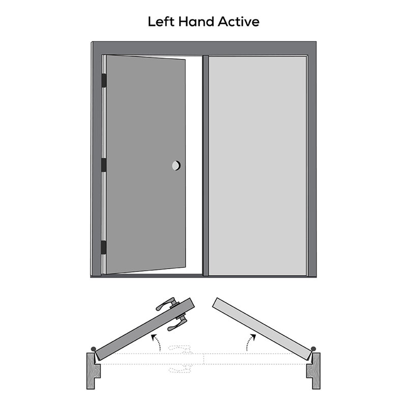 Double shaker intérieur à 2 panneaux apprêté, Gauche, 38,5 po x 82,25 po