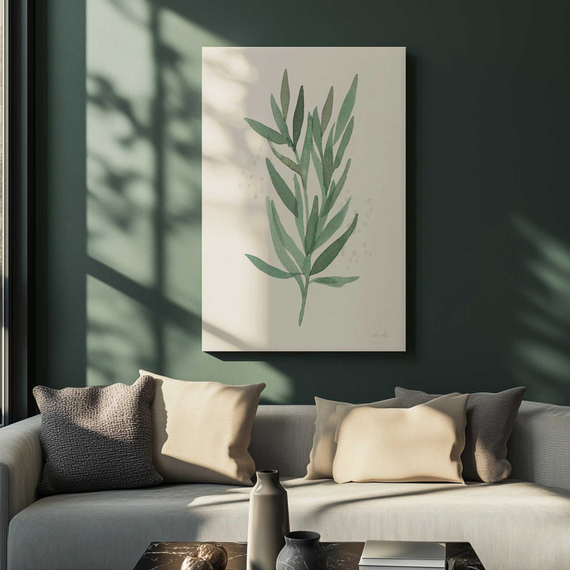 Green Leaf Impressions II Wrapped Canvas, 18" H x 12" W