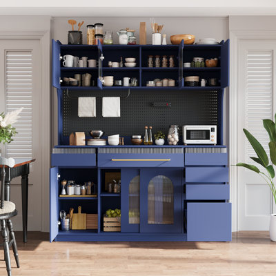 Grande armoire de rangement avec 6 tiroirs, 5 armoires avec tablettes réglables