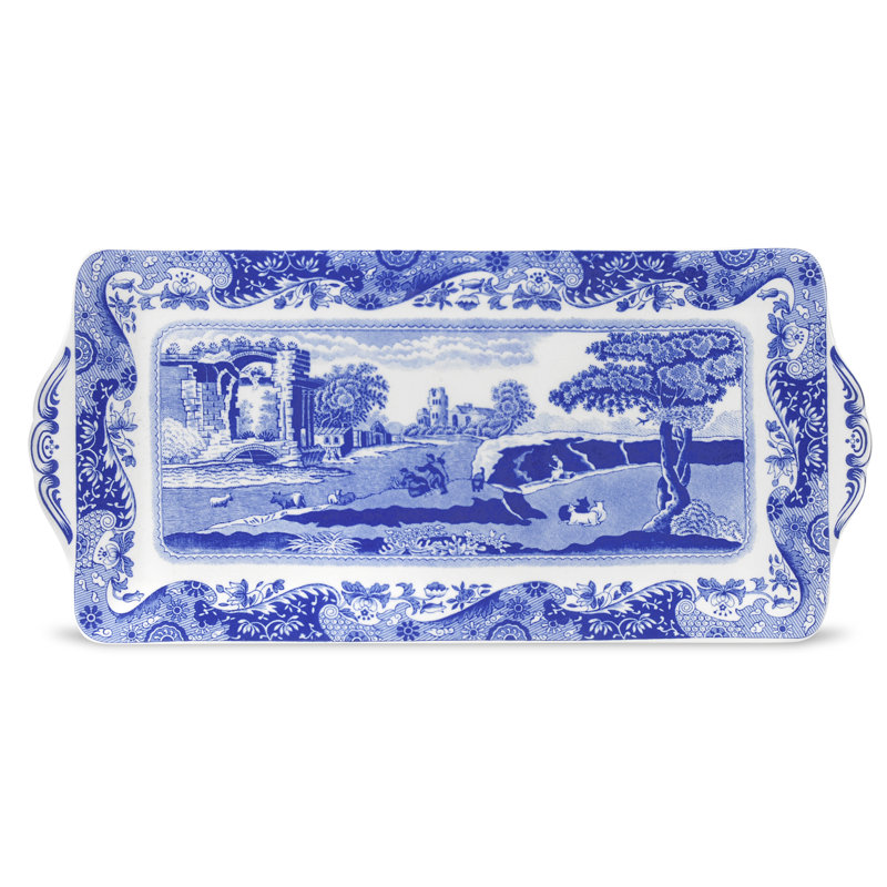 Spode Blue Italian Sandwich Tray 13"