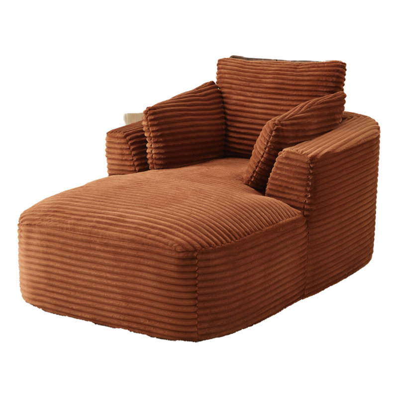 Très grand fauteuil inclinable en velours côtelé, Orange
