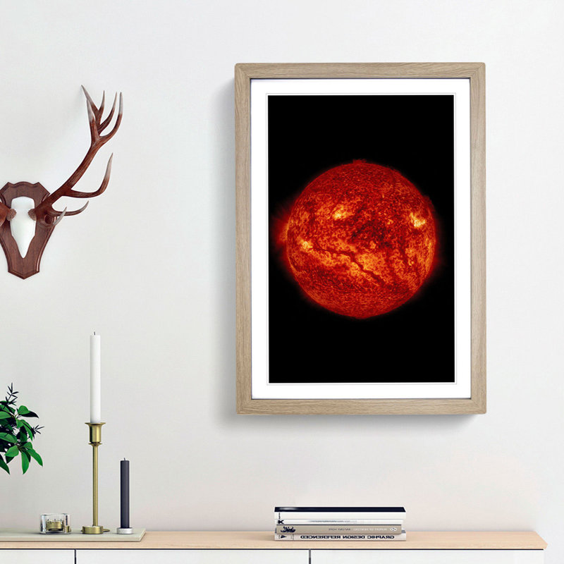 Giant Filament on the Sun - Picture Frame Graphic Art Print, Oak Framed, 48cm H x 36cm W x 2cm D