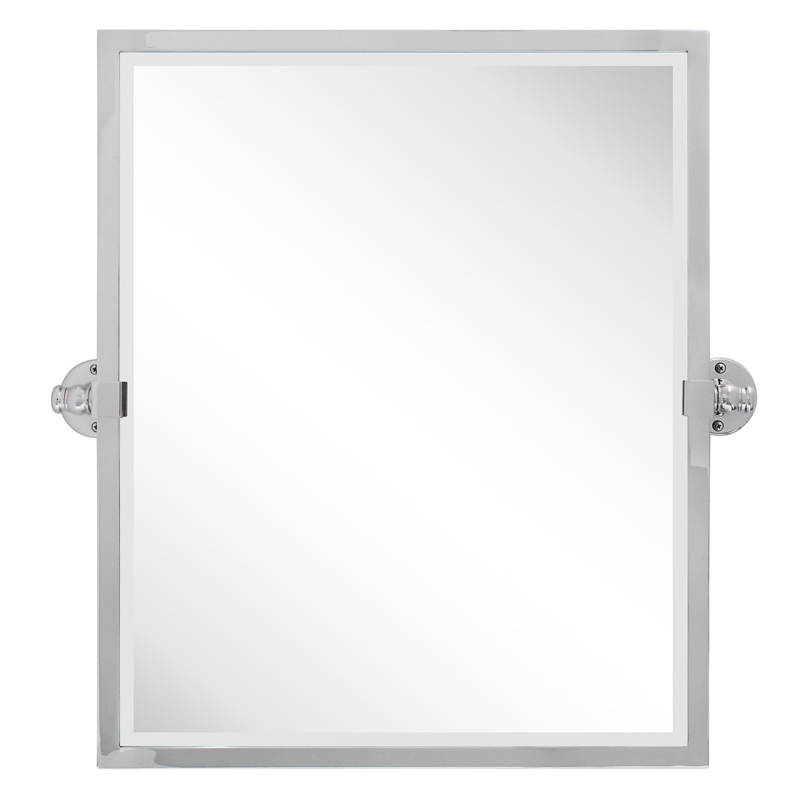 Metal Rectangle Mirror, Polished Nickel, 24" x 20"