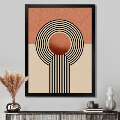 Rétro vortex orange et noir - impression sur toile moderne Mid-Century, décoration murale moderne Mid-Century orange