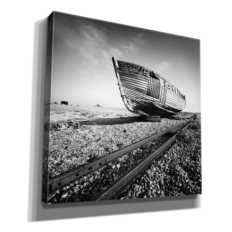 «Ship Wreck I» par Nina Paponcek, art mural sur toile, H 12 po x l 12 po