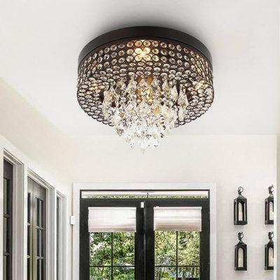 Leverette 15.2" 4-Light Crystal Flush Mount Chandelier