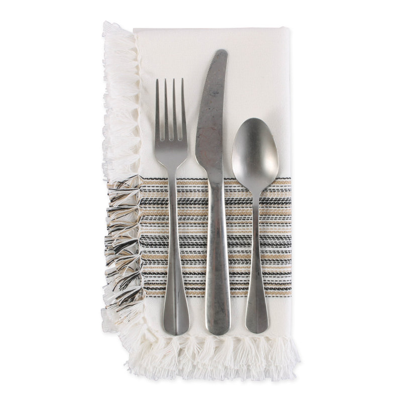Archambault Cotton Striped Napkin, Black